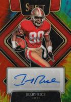 2021 Panini Select Signatures Prizm #SIPJRI Jerry Rice Tie-Dye Football Card