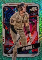 2024 Topps Chrome Cosmic #194 Jackson Merrill Aqua Equinox Refractor Baseball Card