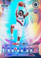 2023 Panini Hoops Premium Stock Hoopla #13 Scoot Henderson Silver Prizm Basketball Card