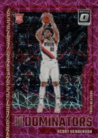 2023 Panini Donruss Optic Elite Dominators #10 Scoot Henderson Pink Velocity Basketball Card