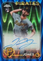 2024 Topps Chrome Update Chrome Baseball Update Series Autographs #RAJJ Jared Jones Blue Raywave Baseball Card