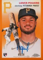 2023 Topps Chrome Platinum Anniversary Autographs #LP Liover Peguero Orange Refractor Baseball Card