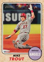 2017 Topps Heritage  #450 Mike Trout Action Baseball Card