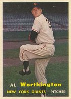 1957 Topps #39 Al Worthington Baseball Card
