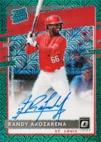 2020 Panini Donruss Optic Rated Rookies Signatures #RRSRA Randy Arozarena Green Mojo Baseball Card