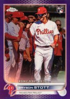2022 Topps Chrome Update #USC128 Bryson Stott Purple Refractor Baseball Card