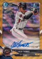 2018 Bowman Draft Chrome Draft Picks Autographs #CDAAT Alek Thomas Gold Wave Refractor Baseball Card