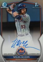 2023 Bowman Draft Chrome Prospect Autograph #CDANM Nolan McLean Refractor Baseball Card
