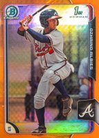 2015 Bowman Chrome Prospects #BCP71 Ozhaino Albies Orange Refractor Baseball Card
