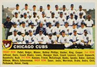 1956 Topps #11wL Chicago Cubs Team Left-White back Baseball Card