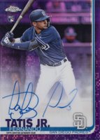 2019 Topps Chrome Rookie Autographs #RA-FT Fernando Tatis Jr. Purple Refractor Baseball Card