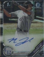 2019 Bowman Draft Chrome Draft Picks Autograph #CDAMT Michael Toglia Black Refractor Baseball Card