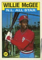 1986 Topps Tiffany #707 Willie McGee All-Star Baseball Card
