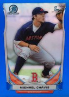2014 Bowman Draft Picks #CDP22 Michael Chavis Chrome-Blue Wave Refractor Baseball Card