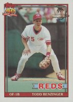1991 Topps Desert Shield #334 Todd Benzinger Baseball Card