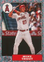 2022 Topps Japan Edition 1987 Topps Cherry Tree Variation #24 Mike Trout Baseball Card