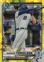 2021 Bowman Draft Chrome Sapphire Edition #BDC20 Spencer Torkelson Yellow Baseball Card