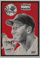 1984 O'Connell & Son Ink Mini Prints #207 Mickey Mantle Baseball Card