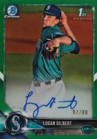 2018 Bowman Draft Chrome Draft Picks Autographs #CDALG Logan Gilbert Green Refractor Baseball Card