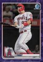 2020 Bowman Chrome #1 Mike Trout Purple Refractor Baseball Card
