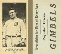 1916 Gimbels #168b Oscar Stanage Portrait Baseball Card