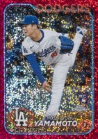 2024 Topps Chrome #18 Yoshinobu Yamamoto Magenta Speckle Refractor Baseball Card