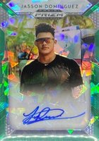 2019 Panini Prizm Draft Picks Autograph #122 Jasson Dominguez Green Ice Prizm Baseball Card
