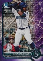 2022 Bowman Mega Box Chrome #45 Julio Rodriguez Purple Refractor Baseball Card