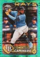 2024 Topps Chrome #213 Junior Caminero Green Sonar Refractor Baseball Card