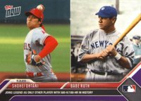 2023 Topps Now #233 Babe Ruth/Shohei Ohtani Purple Baseball Card