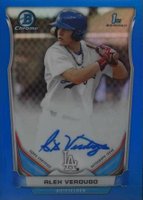 2014 Bowman Chrome Draft Pick Autograph #AV Alex Verdugo Blue Refractor Baseball Card