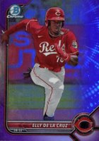 2022 Bowman Draft #BDC80 Elly de La Cruz Chrome-Purple Refractor Baseball Card