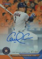 2016 Bowman's Best Best of 2016 Autograph #B16CC Carlos Correa Orange Refractor Baseball Card