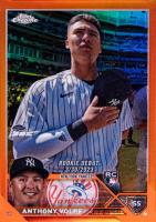 2023 Topps Chrome Update #USC35 Anthony Volpe Orange Refractor Baseball Card