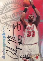1997 Skybox Premium Autographics # Alonzo Mourning Century Marks Basketball Card