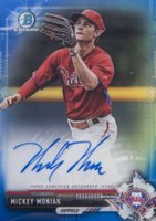 2017 Bowman Prospects Autographs #MM Mickey Moniak Chrome-Blue Refractor Baseball Card