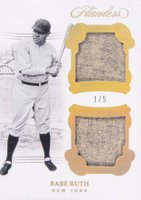 2018 Panini Flawless Dual Memorabilia #DMBR Babe Ruth Gold Baseball Card