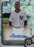 2022 Bowman Chrome Prospect Autographs #CPARA Roderick Arias Speckle Refractor Baseball Card
