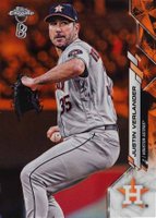 2020 Ben Baller Chrome #164 Justin Verlander Orange Refractor Baseball Card