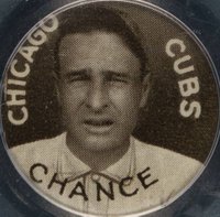 1910 Sweet Caporal Pins # Frank Chance Large Letters Baseball Card