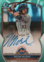 2023 Bowman Draft Chrome Prospect Autograph #CDANM Nolan McLean Aqua Lava Baseball Card