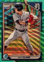 2024 Bowman Draft #BDC104 Max Clark Chrome-Aqua Wave Baseball Card