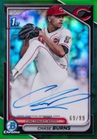 2024 Bowman Draft Chrome Prospect Autographs #CPACB Chase Burns Green Refractor Baseball Card