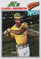 1977 Topps #405 Claudell Washington Baseball Card