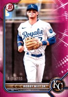 2022 Bowman Paper Prospects #BP146 Bobby Witt Jr. Fuchsia Baseball Card