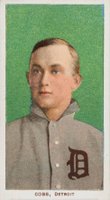 1909 White Borders Piedmont & Sweet Caporal #95 Ty Cobb Portrait-Green Background Baseball Card