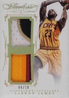 2014 Panini Flawless Dual Patches #DPLBJ LeBron James Gold Basketball Card