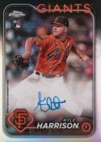 2024 Topps Chrome Rookie Autographs #RAKH Kyle Harrison Refractor Baseball Card