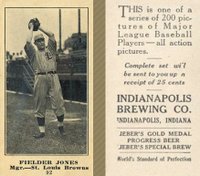 1916 Indianapolis Brewing #92 Fielder Jones Baseball Card