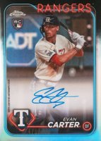 2024 Topps Chrome Rookie Autographs #RAEC Evan Carter Refractor Baseball Card